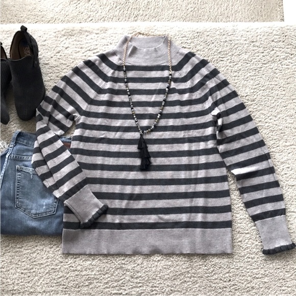 LOFT Sweaters - LOFT Striped Mock Neck Sweater